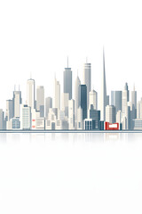 Obraz premium Digital cityscape flat design illustration abstract graphic poster background