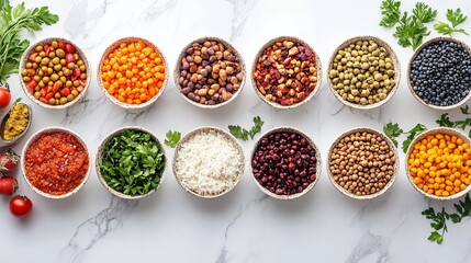 Vibrant Collection of Colorful Beans Tomatoes and Fresh Vegetables Showcasing a Bounty of Natural Produce in a Rustic Kitchen Setting Evoking Wholesome Cooking and Healthy Eating Vibes