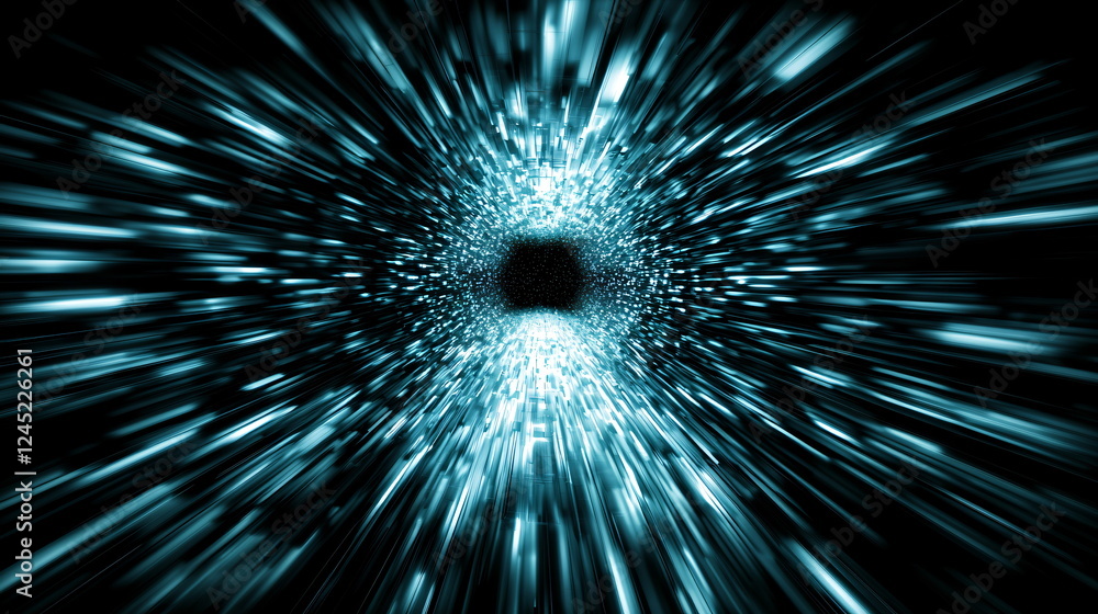 Aufkleber bright blue light streaks radiating from a central point, creating a sense of depth and motion withi