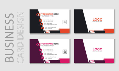 Modern and minimalist creative individual of business  card simple color set of visiting card design template.