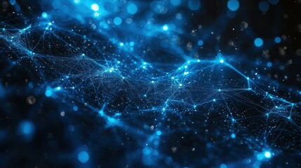 Fototapeta premium Abstract Representation of Quantum Entanglement in Blue Digital Space