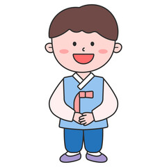 남자아이 한복 일러스트