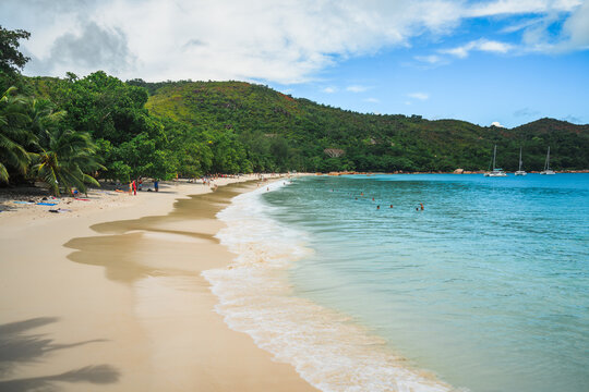 Tropical beach and ocean, Anse Lazio, Praslin Island, Seychelles