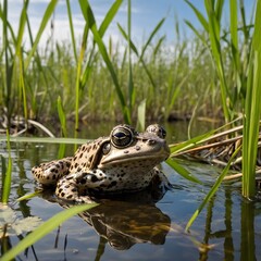 Fototapeta premium Marshland Haven: The Sanctuary of a Mississippi Gopher Frog