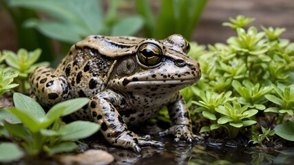 Fototapeta premium Metropolitan Journey: The Mississippi Gopher Frog in the Urban Garden