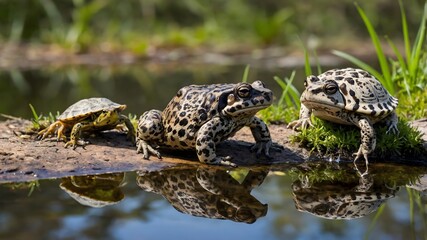 Joyful Encounters: A Gopher Frog's Gathering with Friends