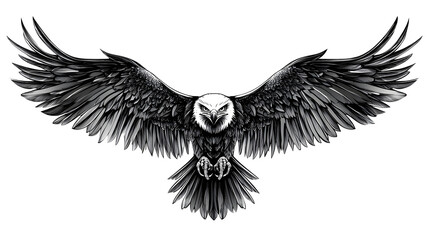 Obraz premium Majestic Eagle in Flight - Powerful Graphic Design