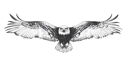 Obraz premium Majestic Eagle in Flight - Detailed Graphic Illustration