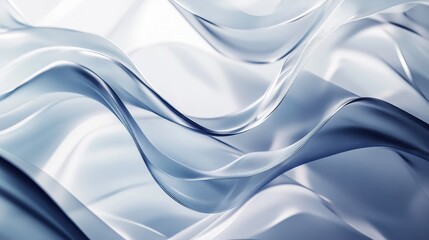 Obraz premium Abstract flowing white and blue waves creating a serene atmosphere