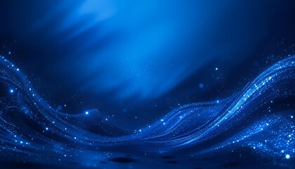 Blue Abstract Wave: Flowing Light Trails | Modern Background
