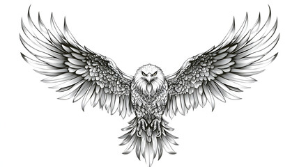 Fototapeta premium Majestic Eagle in Flight: Powerful Graphic Art