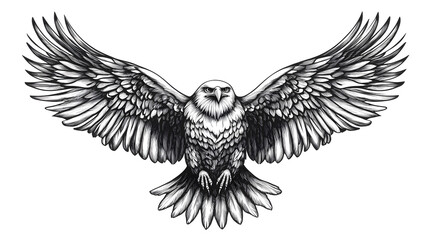 Obraz premium Majestic Eagle in Flight - Fine Line Art