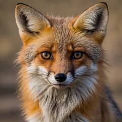 Fototapeta premium Captivating Details: A Kit Fox's Portrait in Nature