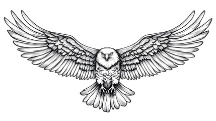 Fototapeta premium Majestic Eagle in Flight - Powerful Line Art