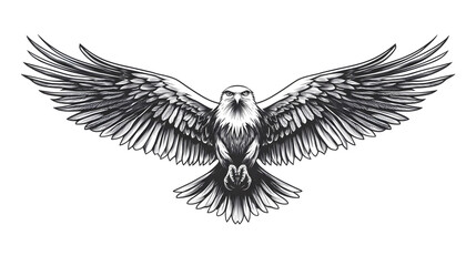 Obraz premium Majestic Eagle in Flight - Powerful Line Art