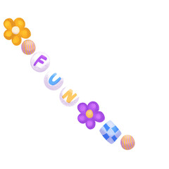Illustration of colorful beads border
