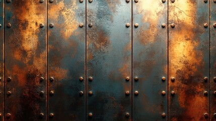 Fototapeta premium A bold metallic background with polished iron textures and soft light accents