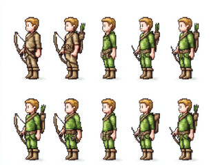 Fototapeta premium Pixel Art Character Design for Video Game