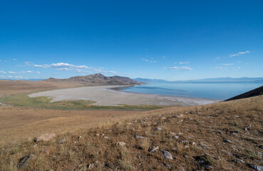 View of the coast of the lake