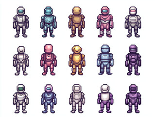 Pixel Art Robots Collection - Colorful and Unique