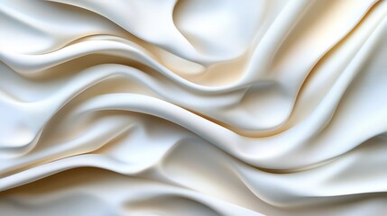 Obraz premium Elegant Draped Cream Silk Fabric Texture