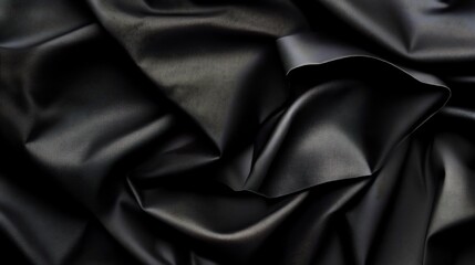 Obraz premium Abstract Black Fabric Texture: Draped folds of luxurious dark material, creating a sophisticated and elegant backdrop.