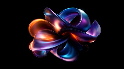 Fototapeta premium Abstract 3D Render: Intertwined Metallic Forms in Vibrant Hues