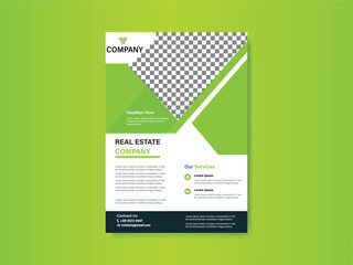 Green and White Real Estate Company Flyer Design