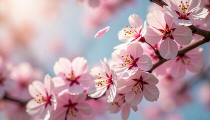 Obraz premium Cherry Blossoms – Beautiful Sakura Flowers in Full Bloom