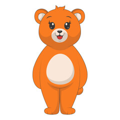 Cute Cartoon Bear Isolated on White Background. Vector Character Design.