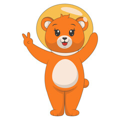 Cute Cartoon Bear Isolated on White Background. Vector Character Design.