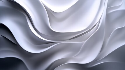 Obraz premium Abstract White Waves: A Study in Smooth Curves and Subtle Light