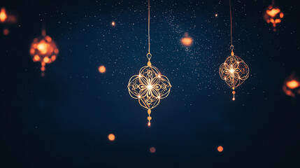Ramadan Lanterns Under a Starry Night
