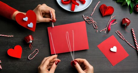 Couple Making Handmade Valentine's Cards - Powered by Adobe