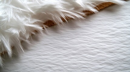 White Fur on White Background: A Textured Minimalist Composition