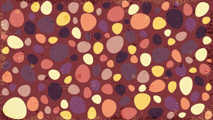 retro colorful polka dot stone wall background with grunge texture. Used for vintage decoration, advertising design, websites or publications, banners, posters and brochures.