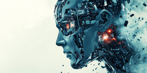 Obraz premium AI-powered predictive analytics uses historical and real-time data to improve decision-making and risk management