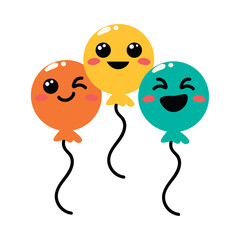 Multi color Balloon Trio Icon