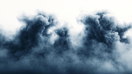 Obraz premium Dark Smoke Clouds Forming Shapes. Generative AI