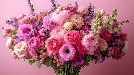 A Lovely Bouquet of Pink and Purple Flowers