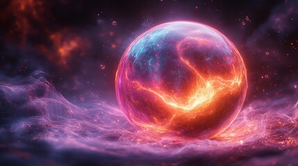 Fototapeta premium Cosmic Energy Ball. Generative AI