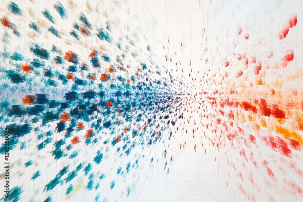 Poster abstract colorful digital art with dynamic motion effect