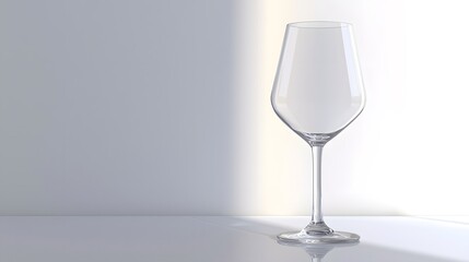 Fototapeta premium Minimalistic Wine Glass with Reflection
