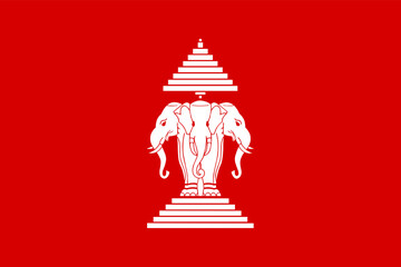 Flag of the Kingdom of Laos between 1952 - 1975. Vector illustration
