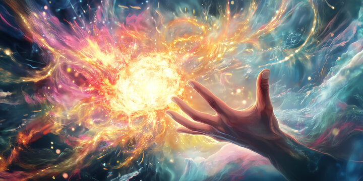 Powerful Forces of Lifestyle Decisions Depicted as Radiating Energy Fields Impacting Personal Growth and Success