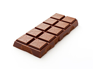 Rich Dark Chocolate Bar Isolated on White Background