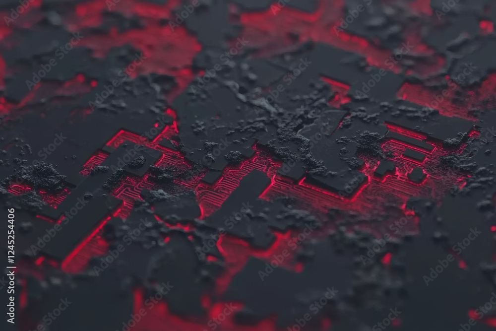 Aufkleber abstract digital technology background with red glow