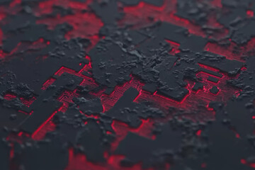 Abstract digital technology background with red glow