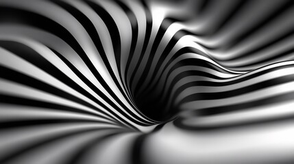 Naklejka premium Abstract Black and White Vortex: A Digital Art Piece