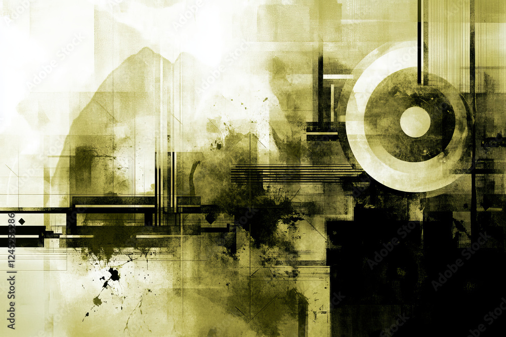 Poster abstract digital technology background with chaos elements